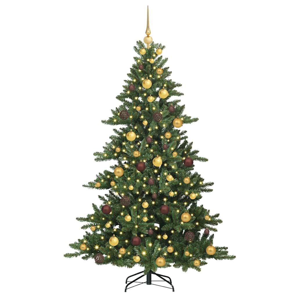 Albero di Natale Artificiale con Rami Pieghevoli Verde 180 cm