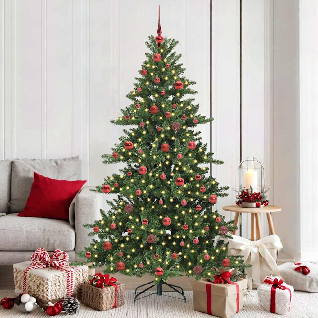 Albero di Natale Artificiale con Rami Pieghevoli Verde 180 cm