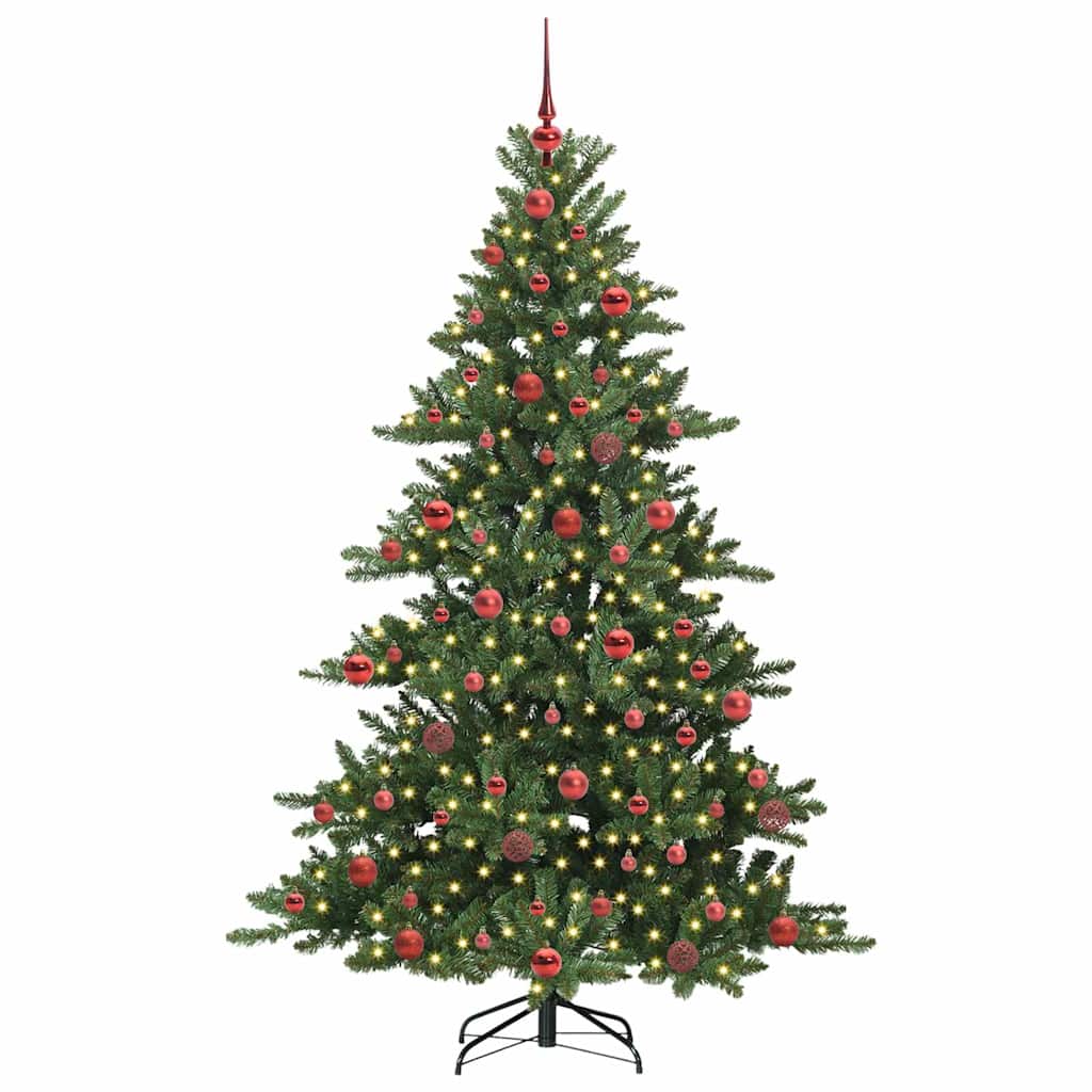 Albero di Natale Artificiale con Rami Pieghevoli Verde 180 cm