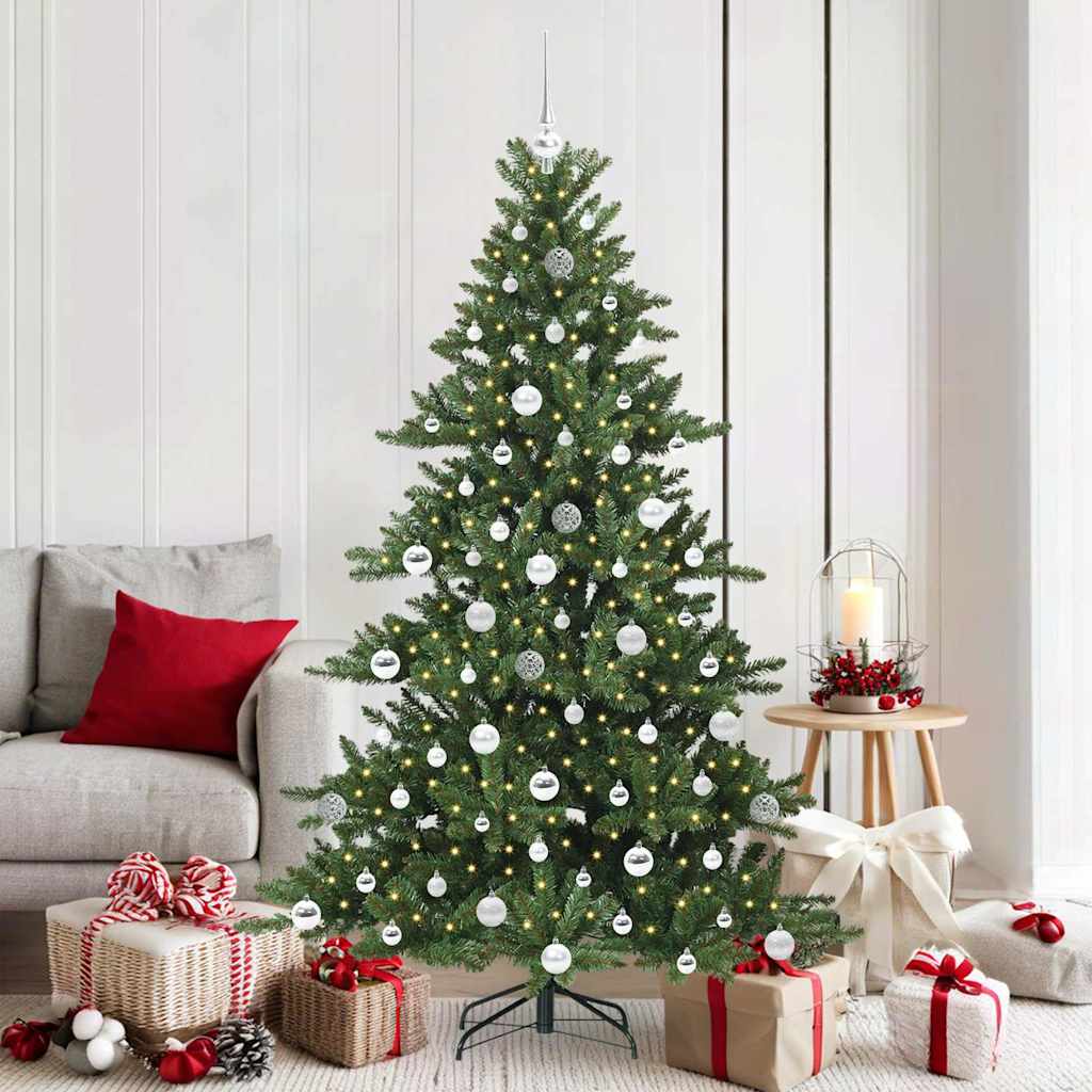 Albero di Natale Artificiale con Rami Pieghevoli Verde 180 cm