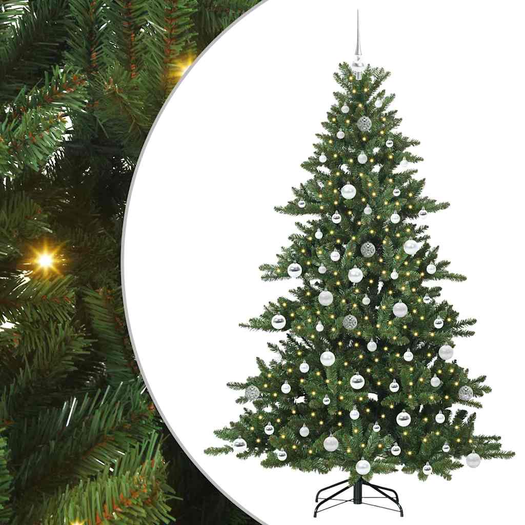 Albero di Natale Artificiale con Rami Pieghevoli Verde 180 cm
