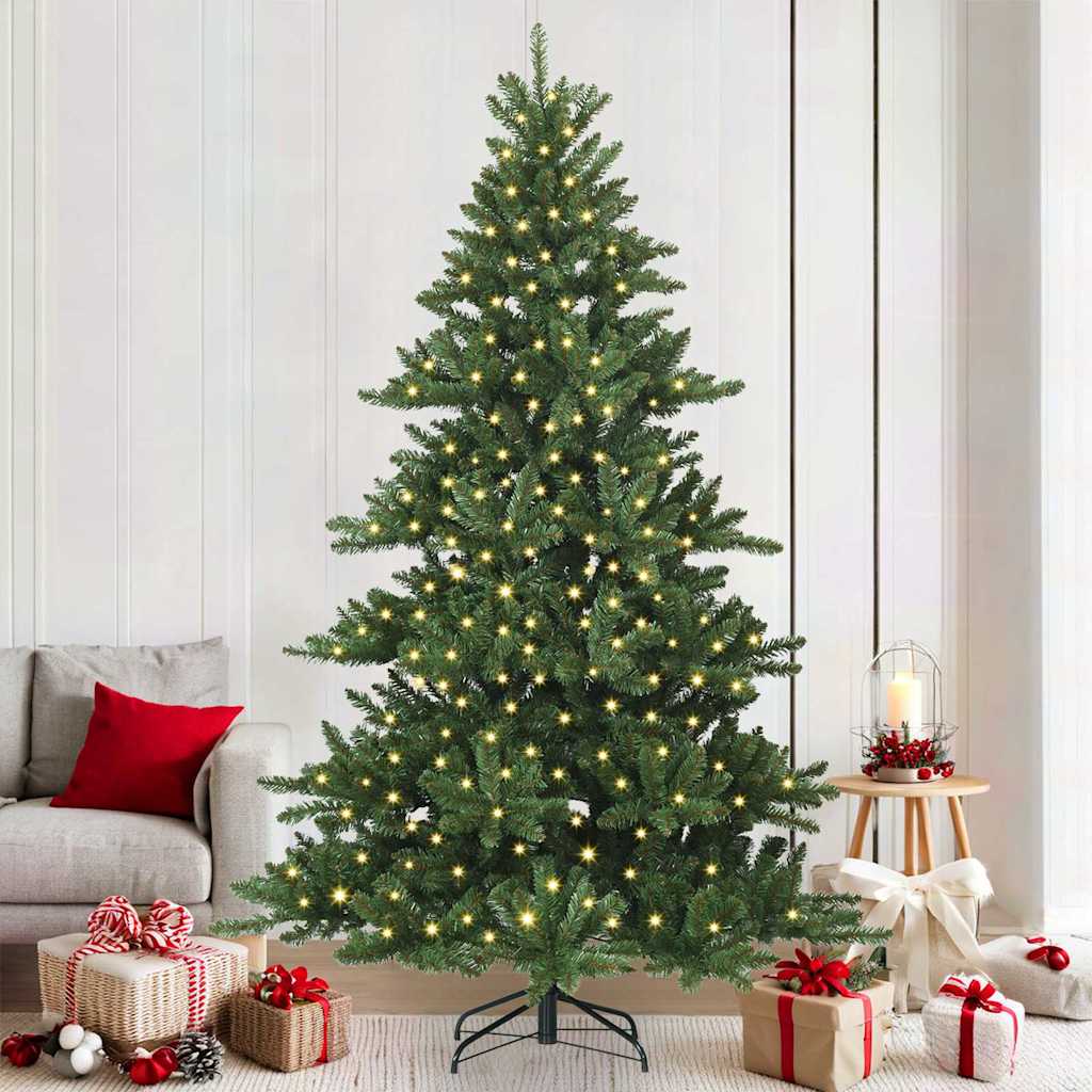 Albero di Natale Artificiale con Rami Pieghevoli Verde 210 cm