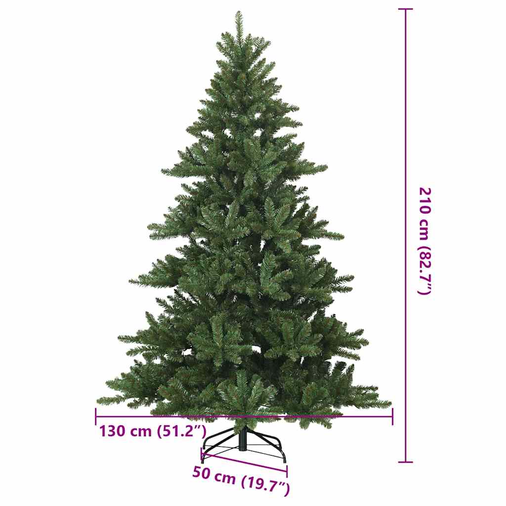 Albero di Natale Artificiale con Rami Pieghevoli Verde 210 cm