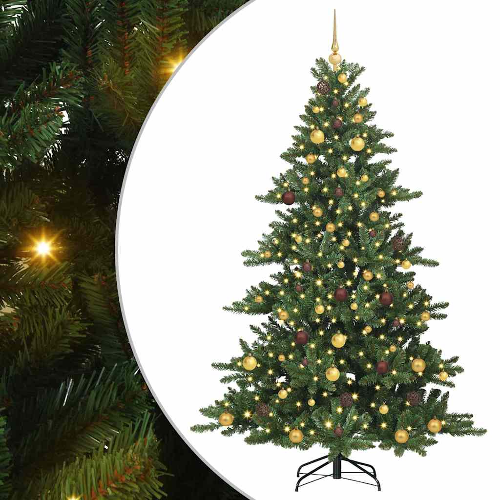 Albero di Natale Artificiale con Rami Pieghevoli Verde 210 cm