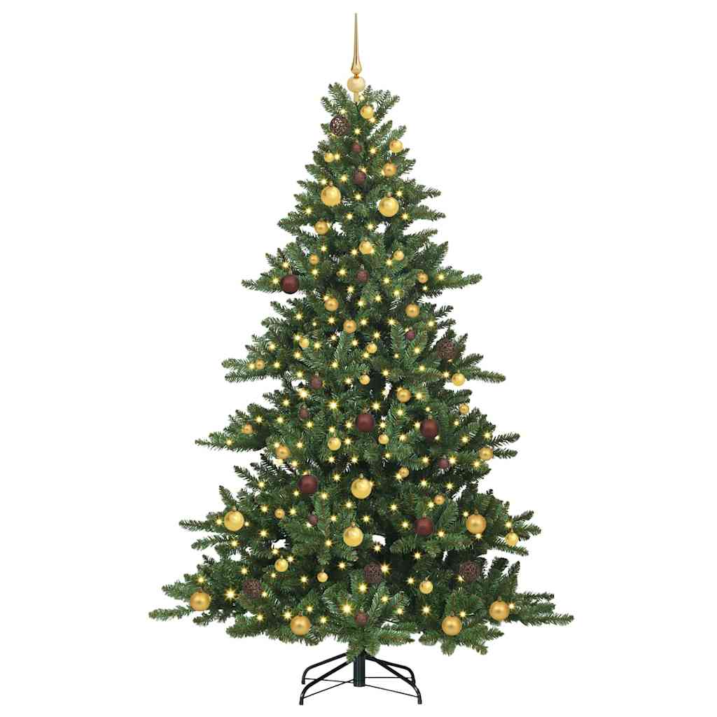 Albero di Natale Artificiale con Rami Pieghevoli Verde 210 cm