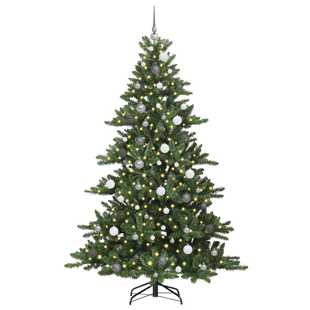 Albero di Natale Artificiale con Rami Pieghevoli Verde 210 cm