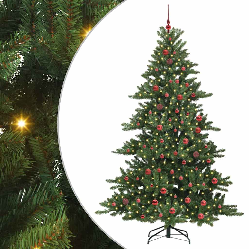 Albero di Natale Artificiale con Rami Pieghevoli Verde 210 cm