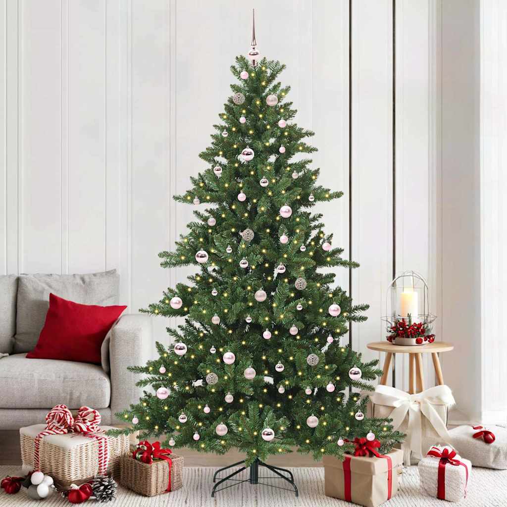 Albero di Natale Artificiale con Rami Pieghevoli Verde 210 cm