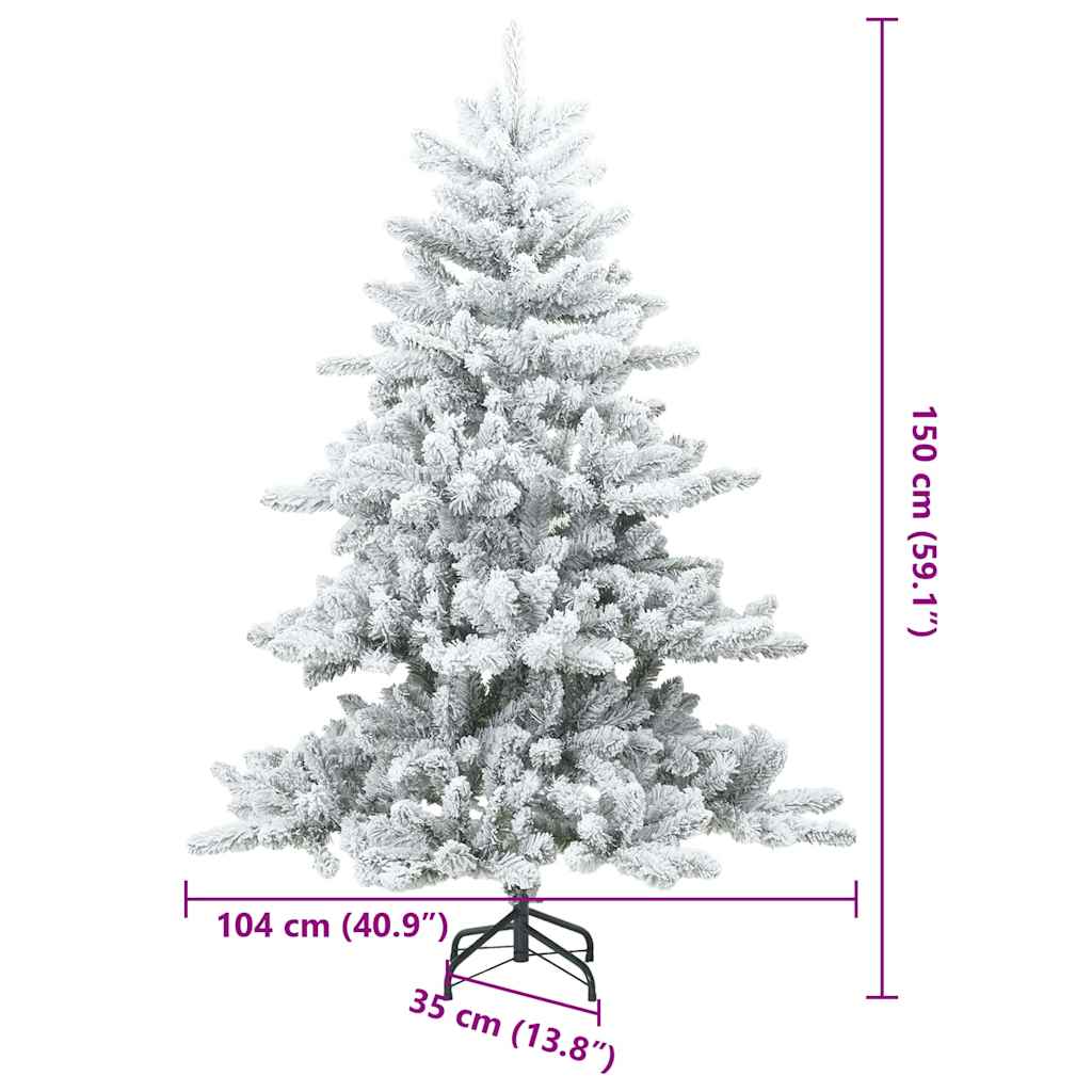 Albero di Natale Artificiale con Rami Pieghevoli Bianco 150 cm