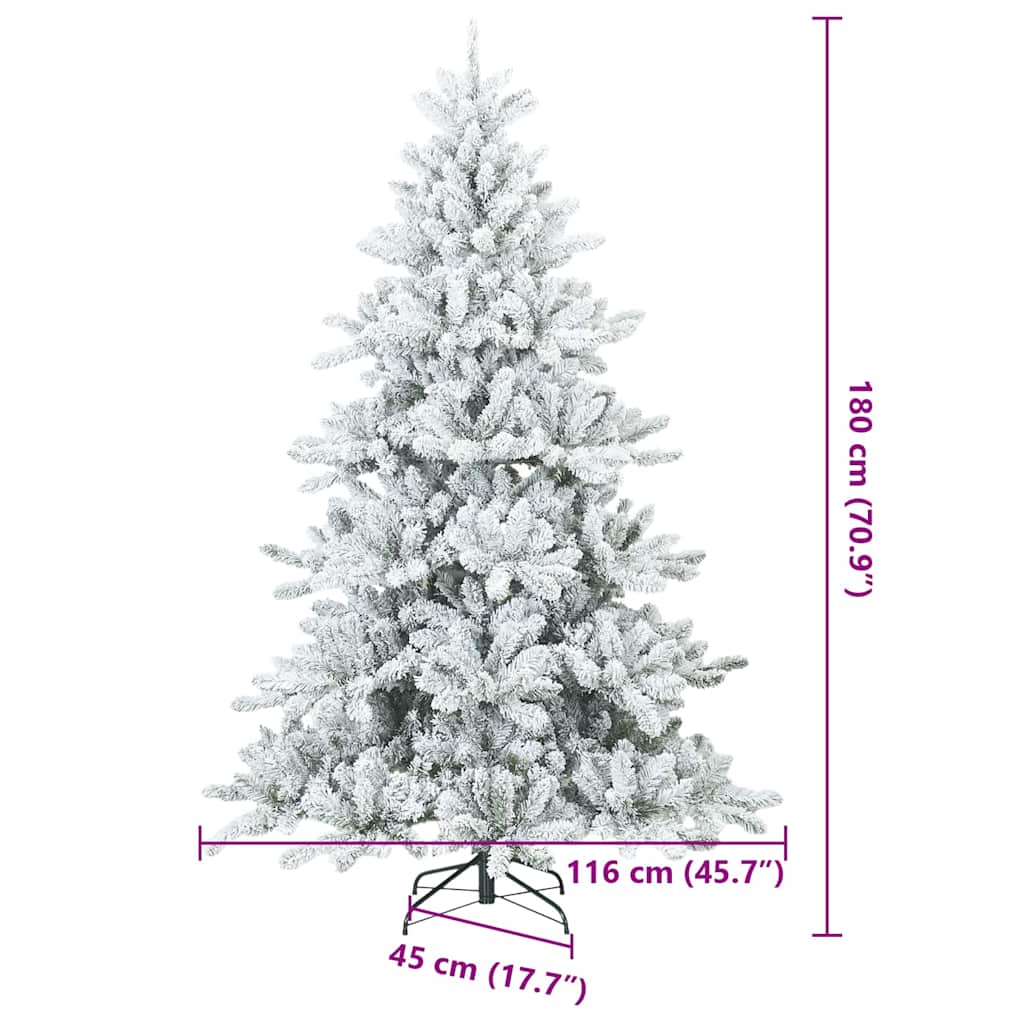 Albero di Natale Artificiale con Rami Pieghevoli Bianco 180 cm