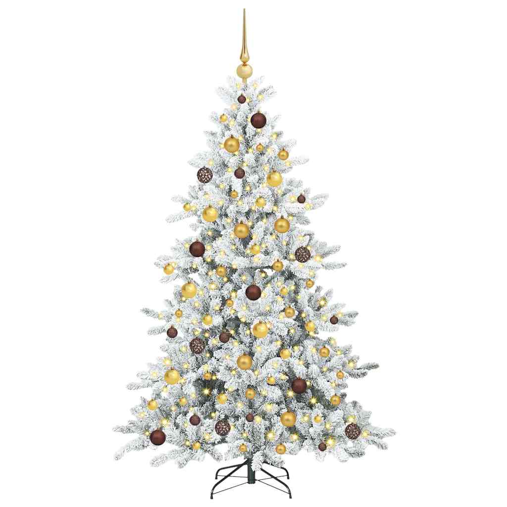 Albero di Natale Artificiale con Rami Pieghevoli Bianco 180 cm
