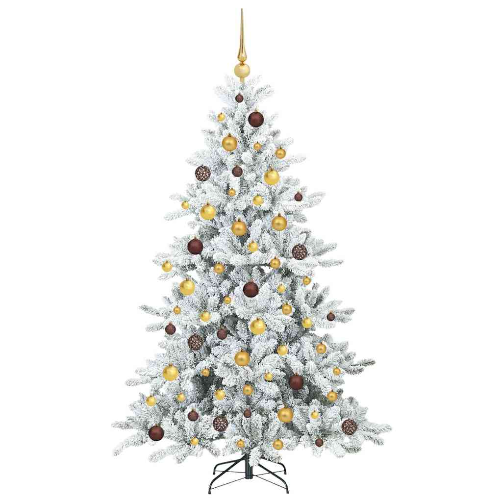 Albero di Natale Artificiale con Rami Pieghevoli Bianco 180 cm
