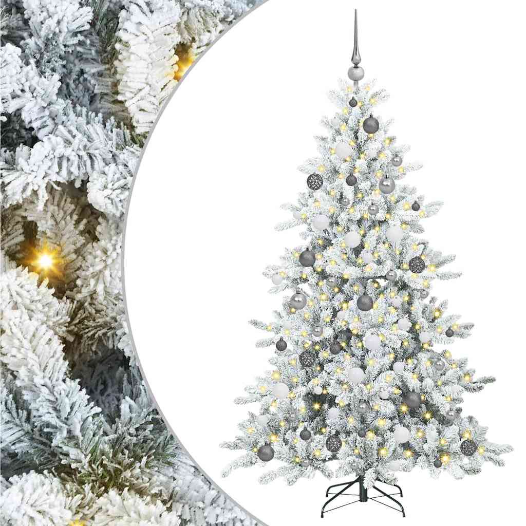Albero di Natale Artificiale con Rami Pieghevoli Bianco 180 cm