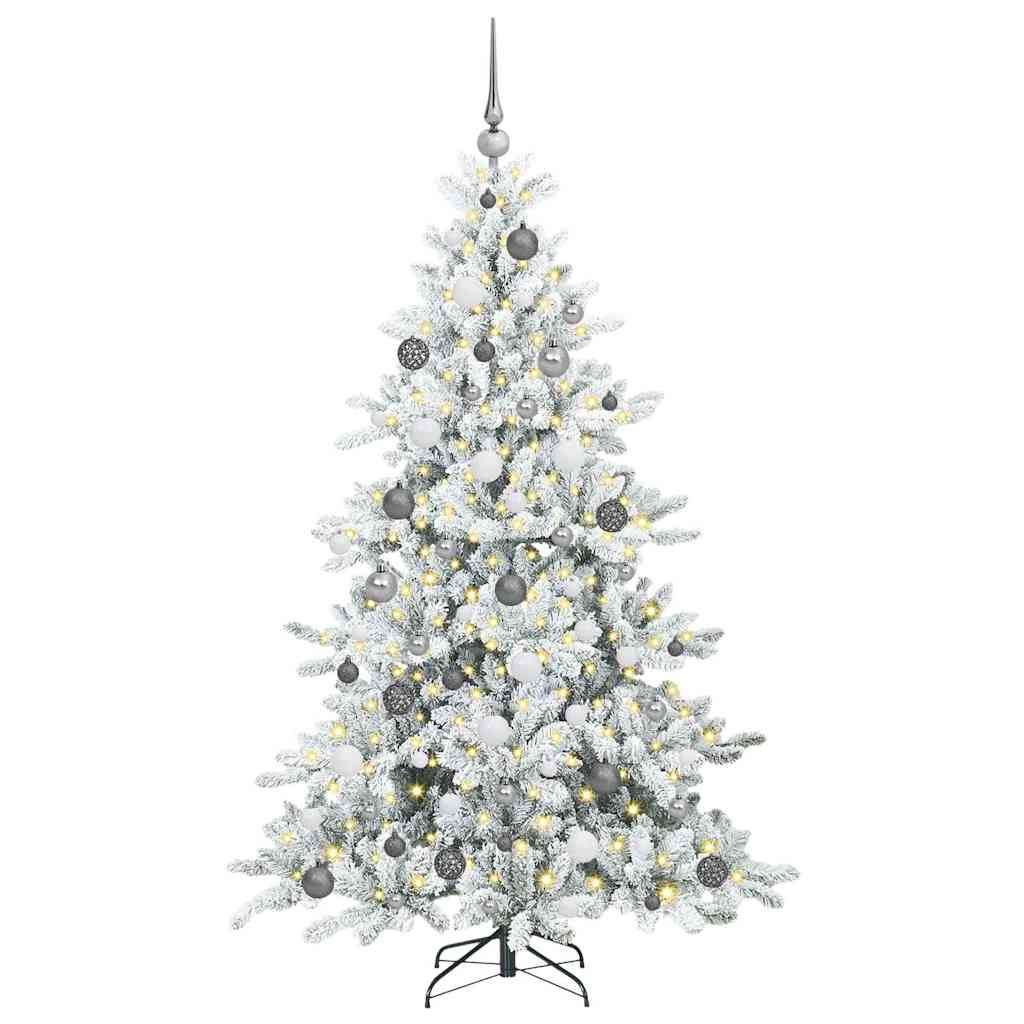 Albero di Natale Artificiale con Rami Pieghevoli Bianco 180 cm
