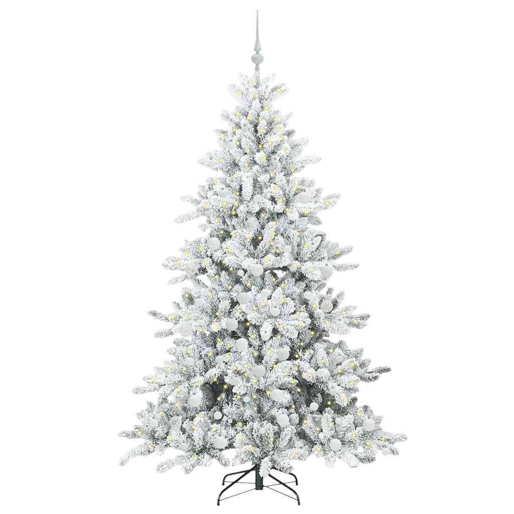 Albero di Natale Artificiale con Rami Pieghevoli Bianco 180 cm