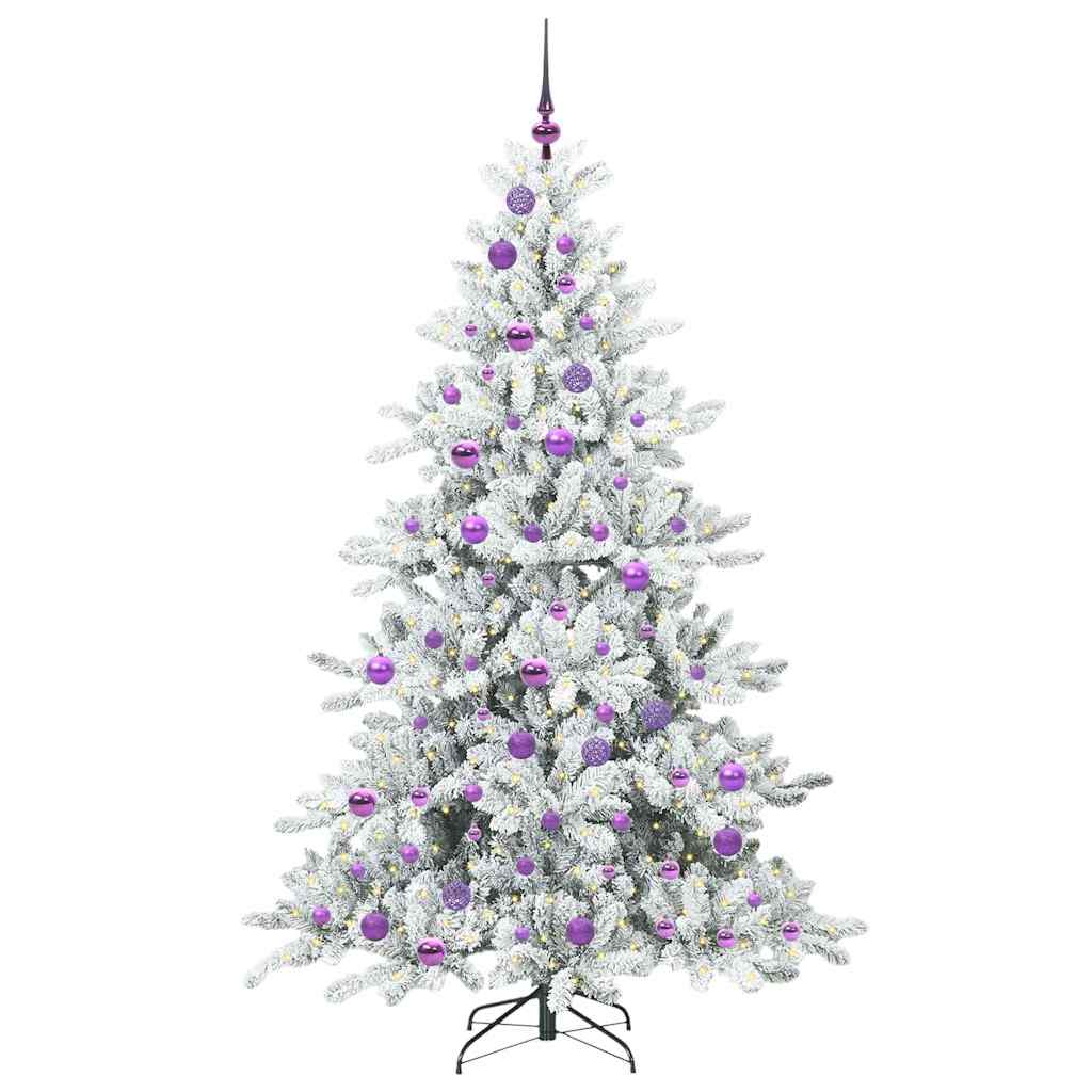 Albero di Natale Artificiale con Rami Pieghevoli Bianco 180 cm