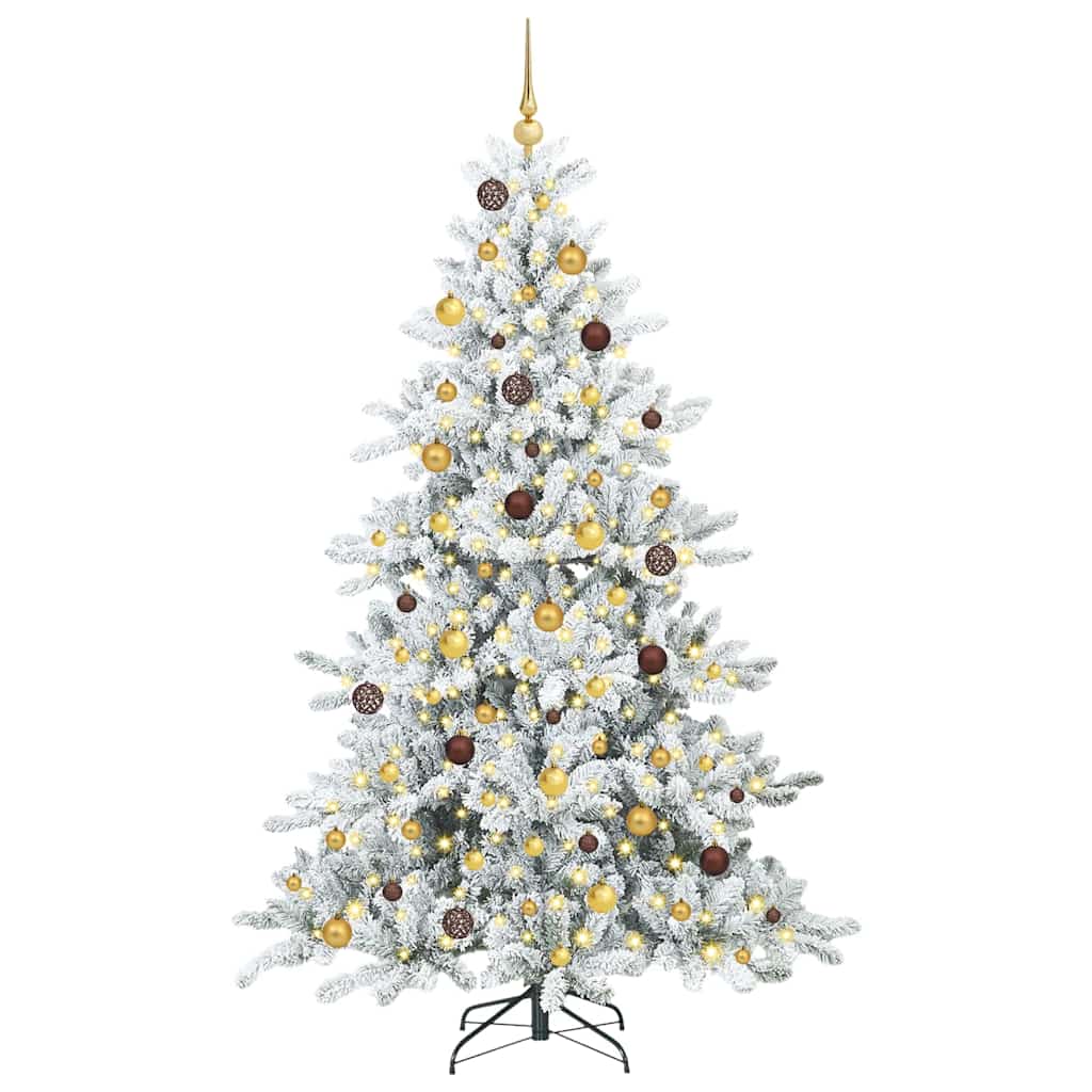 Albero di Natale Artificiale con Rami Pieghevoli Bianco 210 cm