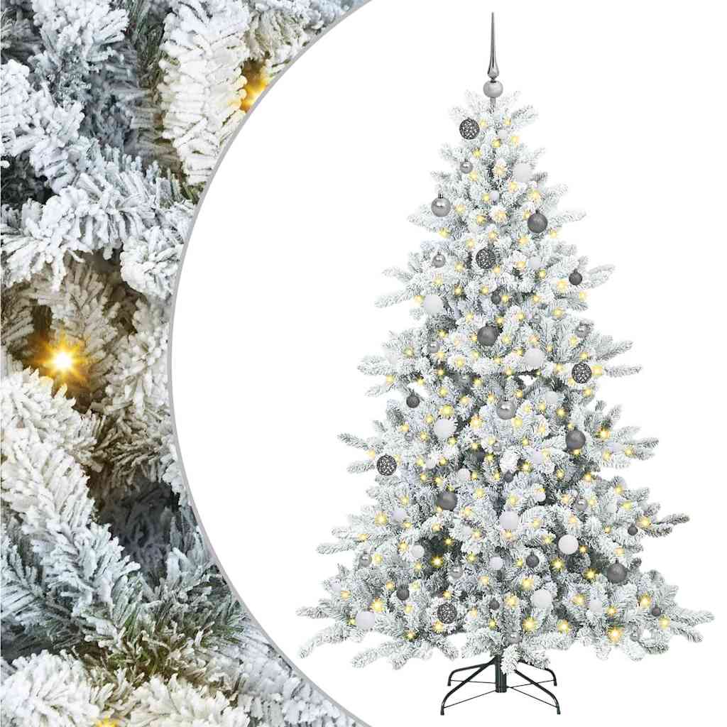 Albero di Natale Artificiale con Rami Pieghevoli Bianco 210 cm