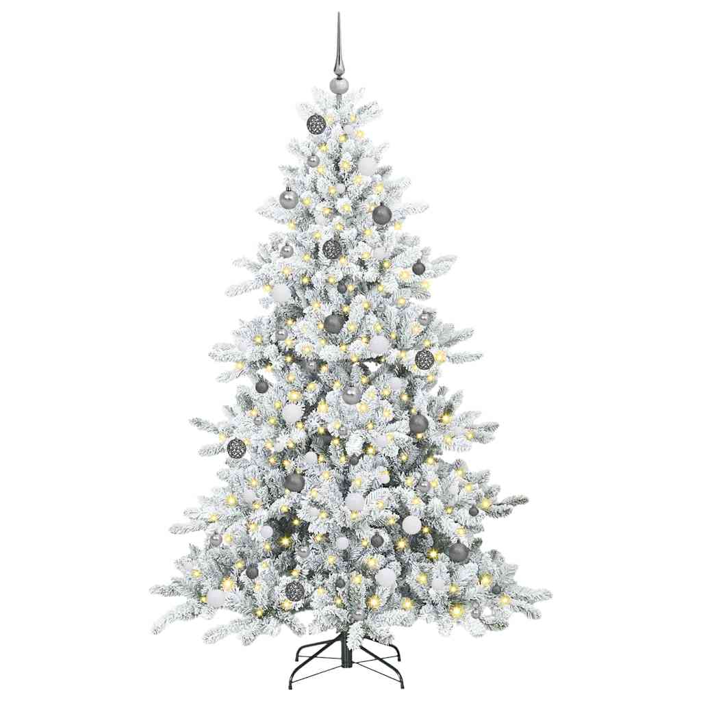 Albero di Natale Artificiale con Rami Pieghevoli Bianco 210 cm