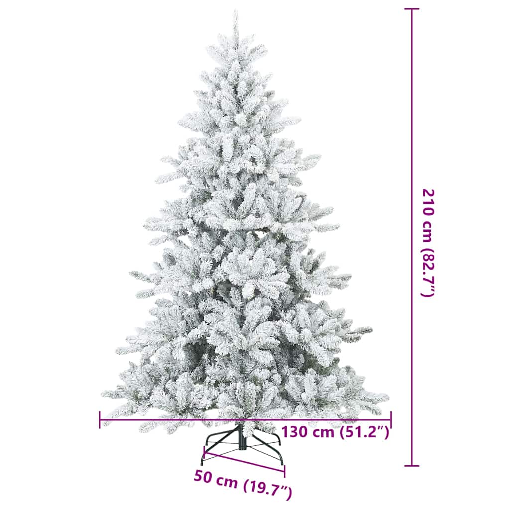Albero di Natale Artificiale con Rami Pieghevoli Bianco 210 cm