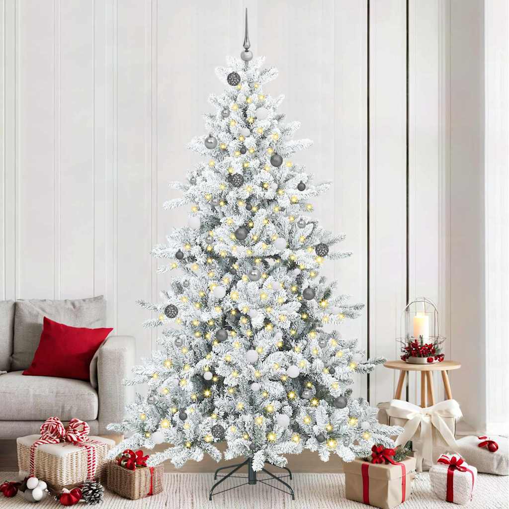 Albero di Natale Artificiale con Rami Pieghevoli Bianco 240 cm