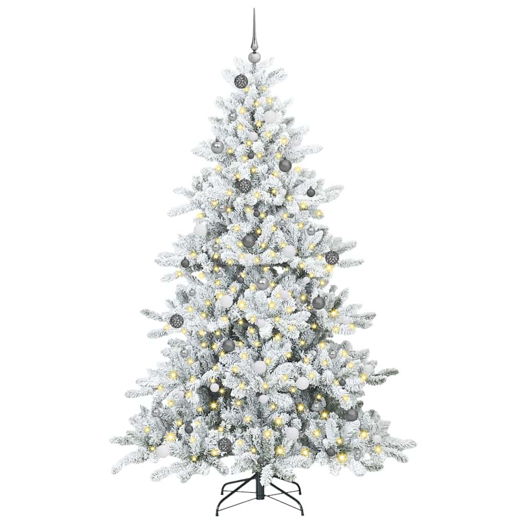 Albero di Natale Artificiale con Rami Pieghevoli Bianco 240 cm