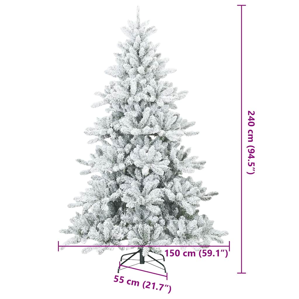Albero di Natale Artificiale con Rami Pieghevoli Bianco 240 cm