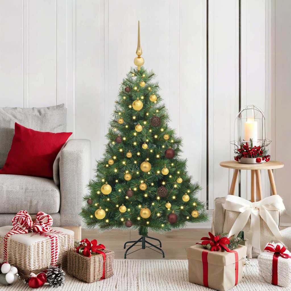Albero di Natale artificiale con 150 LED Verde 120 cm PE e PVC