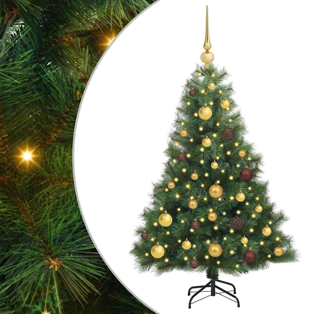 Albero di Natale artificiale con 150 LED Verde 120 cm PE e PVC
