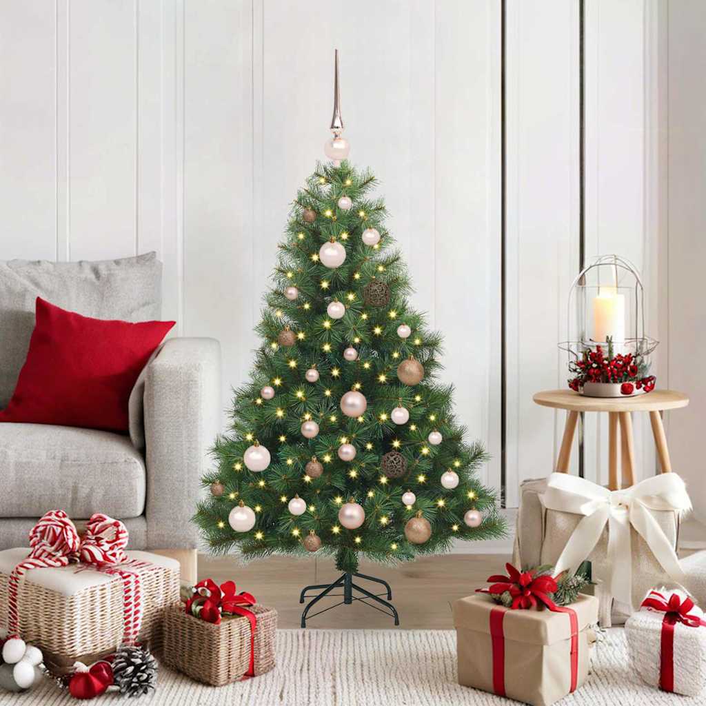 Albero di Natale artificiale con 150 LED Verde 120 cm PE e PVC