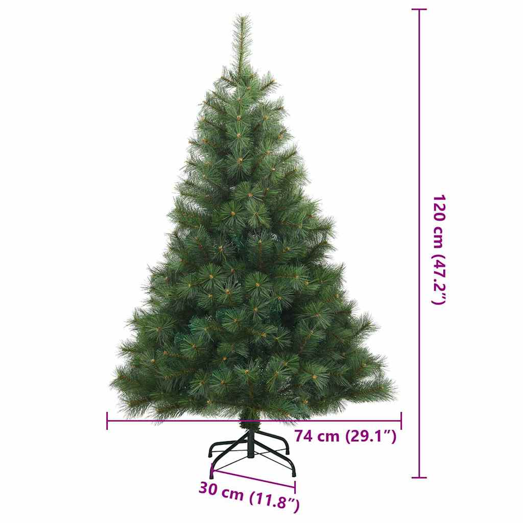 Albero di Natale artificiale con 150 LED Verde 120 cm PE e PVC