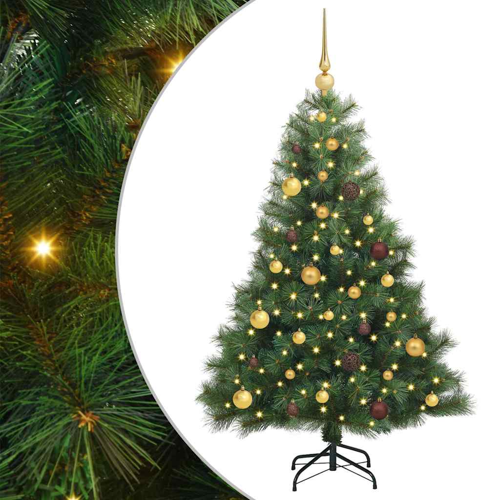 Albero di Natale artificiale con 150 LED Verde 150 cm PE e PVC