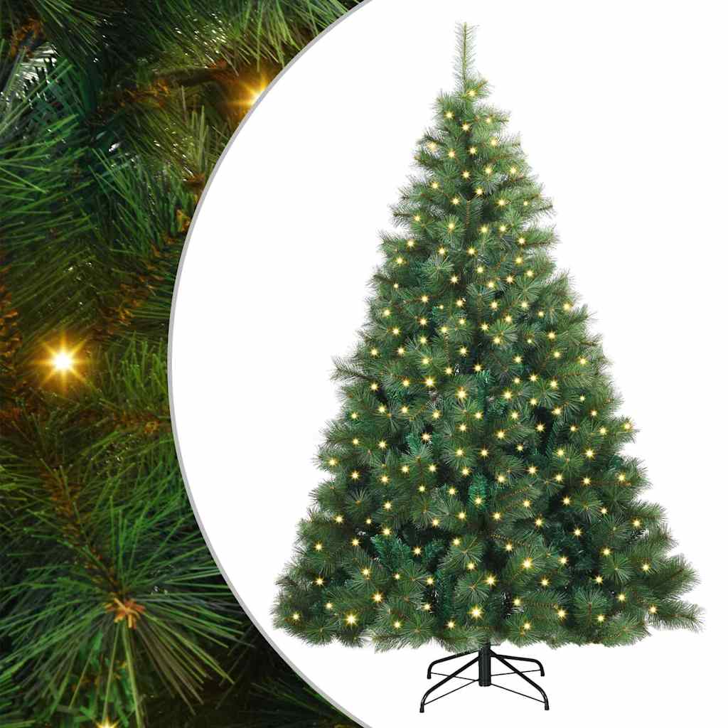 Albero di Natale artificiale con 300 LED Verde 180 cm PE e PVC