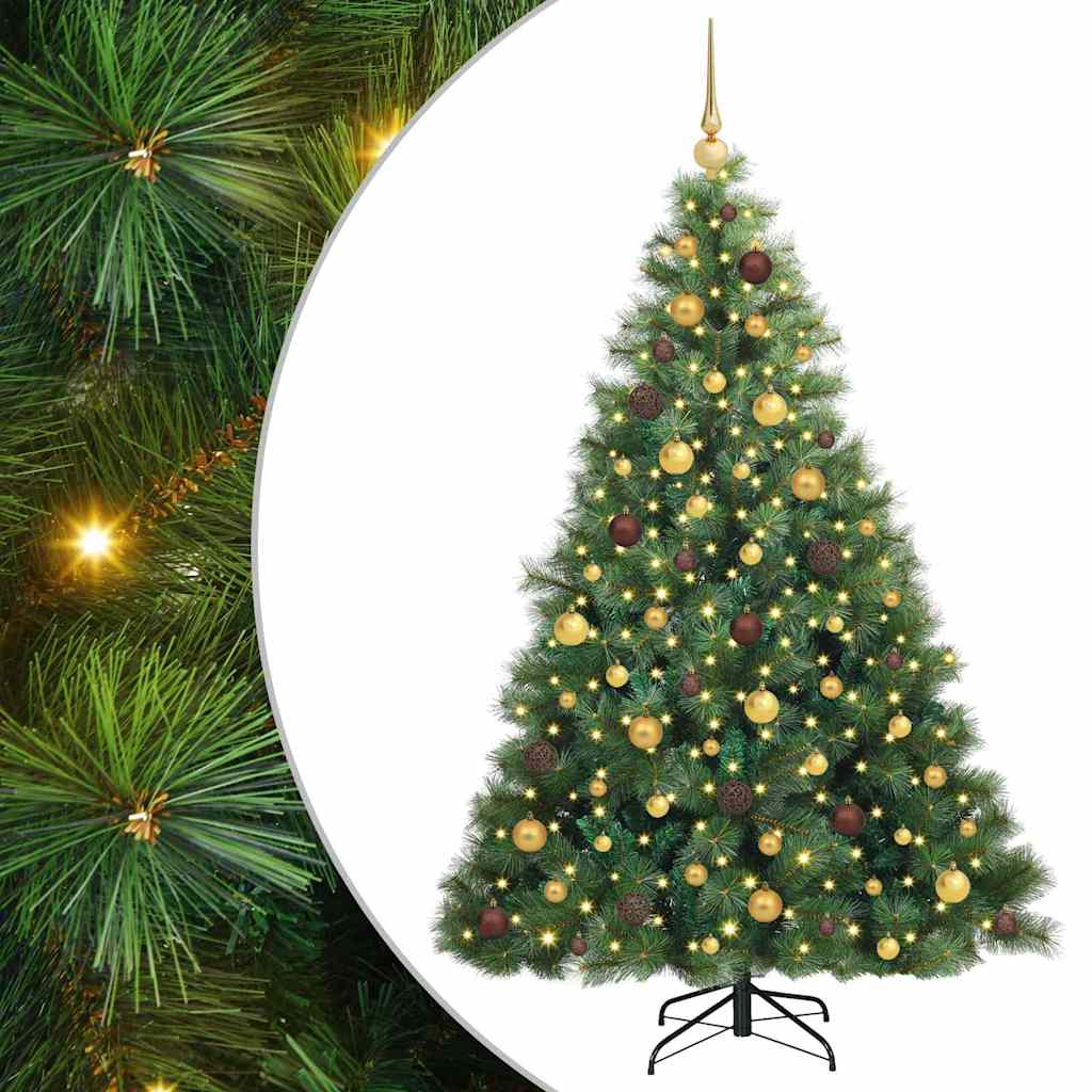 Albero di Natale artificiale con 300 LED Verde 180 cm PE e PVC