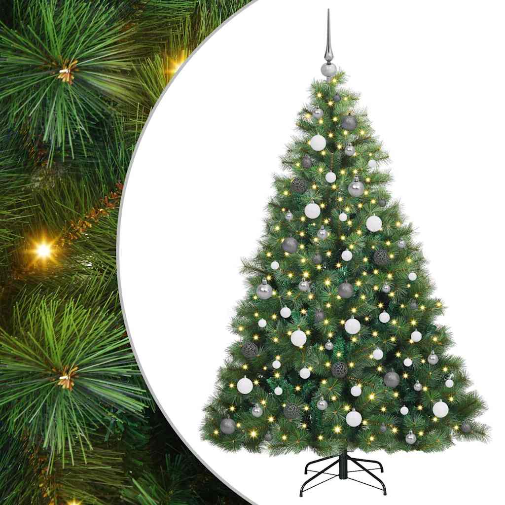 Albero di Natale artificiale con 300 LED Verde 180 cm PE e PVC