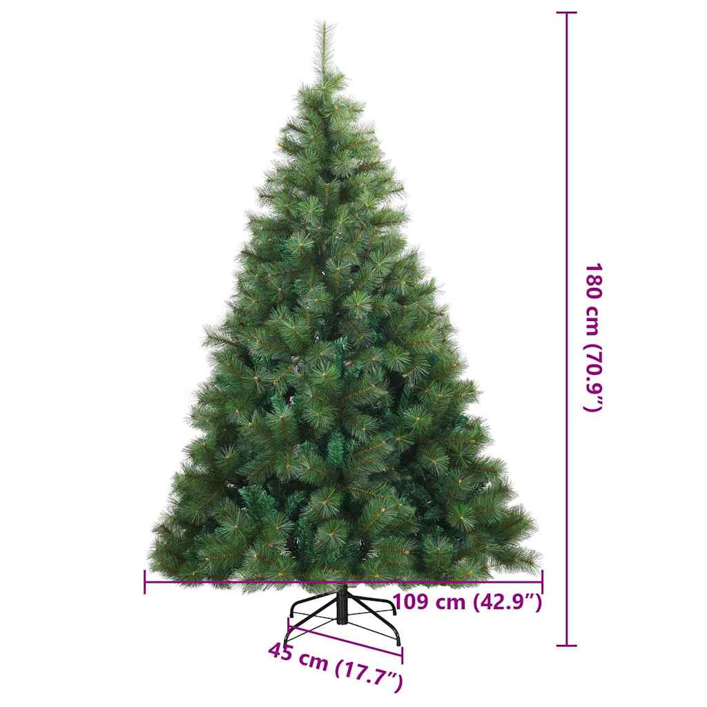 Albero di Natale artificiale con 300 LED Verde 180 cm PE e PVC