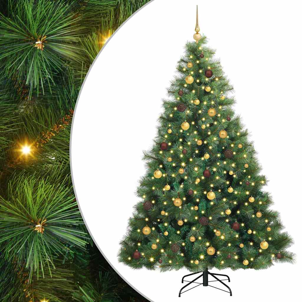Albero di Natale artificiale con 300 LED Verde 210 cm PE e PVC