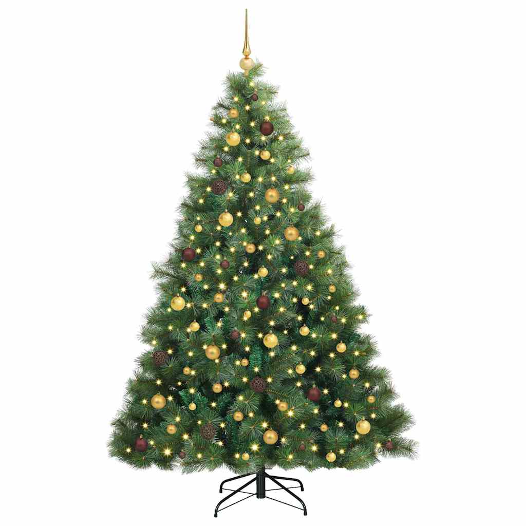 Albero di Natale artificiale con 300 LED Verde 210 cm PE e PVC