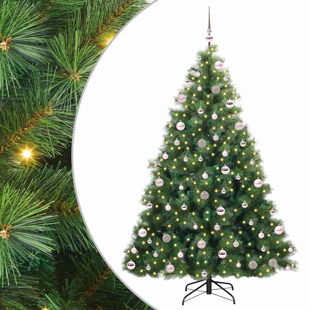 Albero di Natale artificiale con 300 LED Verde 210 cm PE e PVC