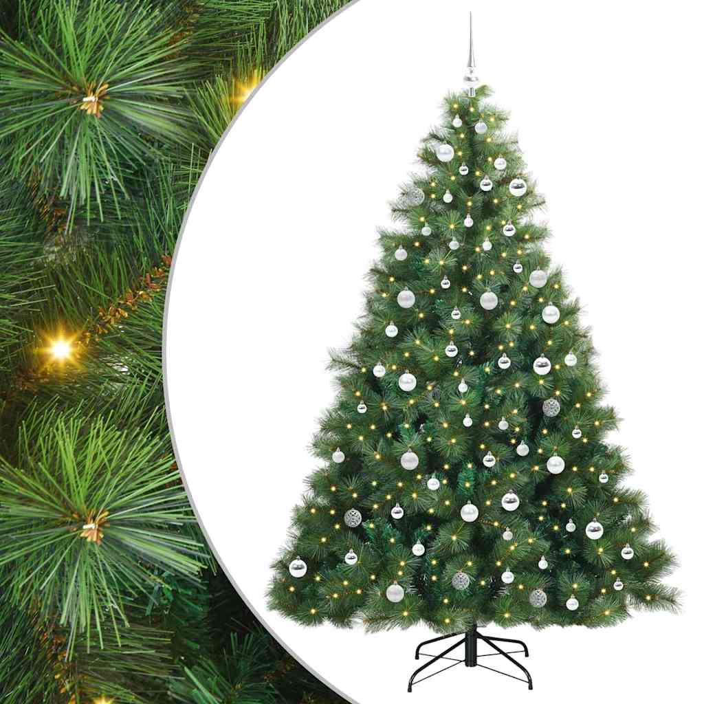 Albero di Natale artificiale con 300 LED Verde 210 cm PE e PVC