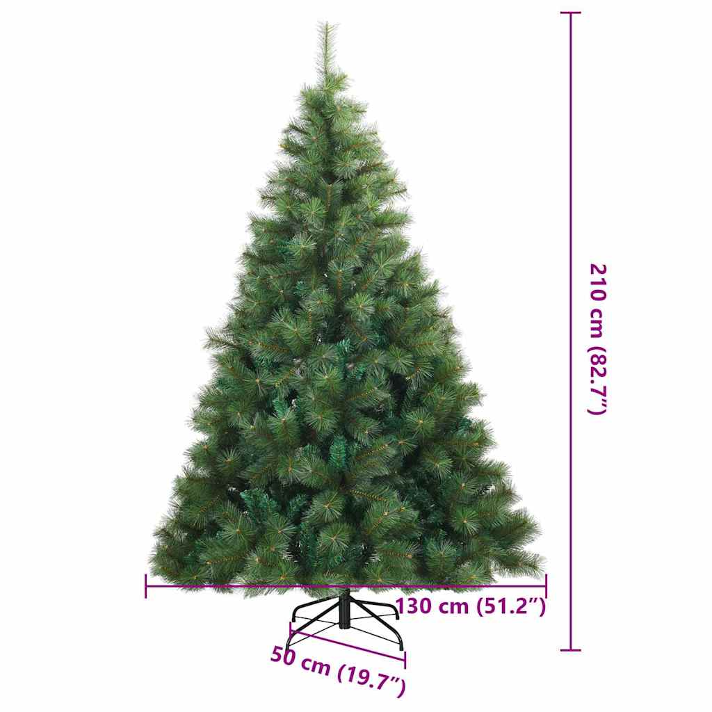 Albero di Natale artificiale con 300 LED Verde 210 cm PE e PVC