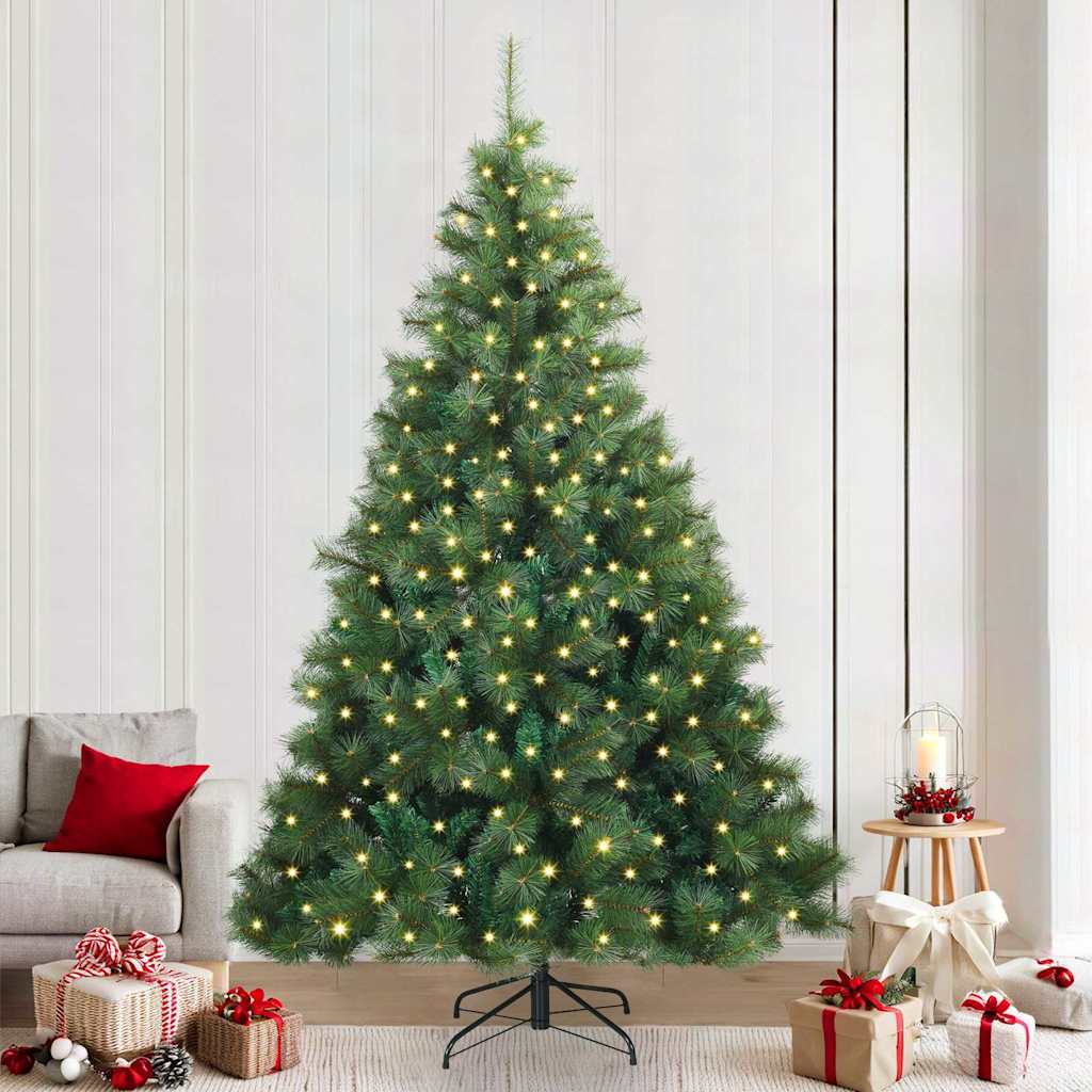 Albero di Natale artificiale con 300 LED Verde 240 cm PE e PVC
