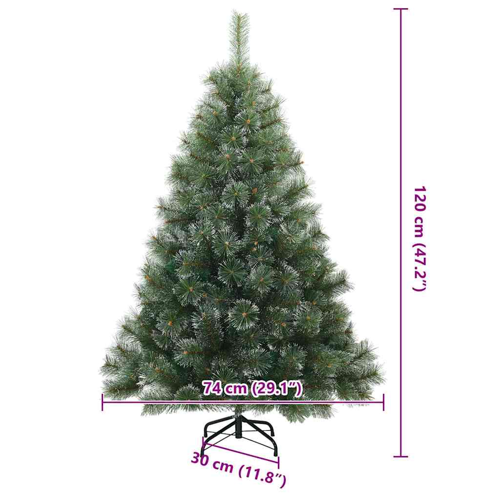 Albero di Natale artificiale con 150 LED Verde 120 cm PE e PVC