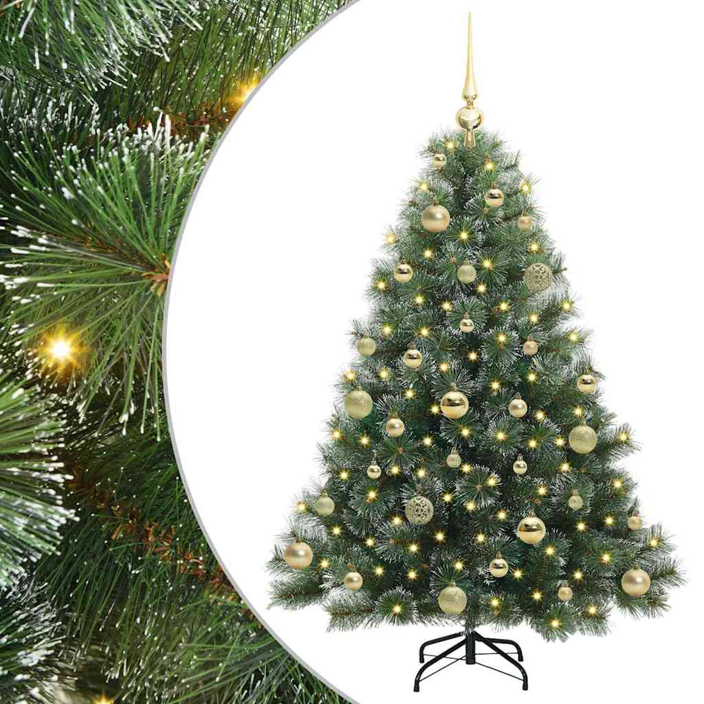 Albero di Natale artificiale con 150 LED Verde 120 cm PE e PVC