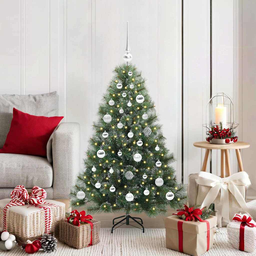 Albero di Natale artificiale con 150 LED Verde 120 cm PE e PVC