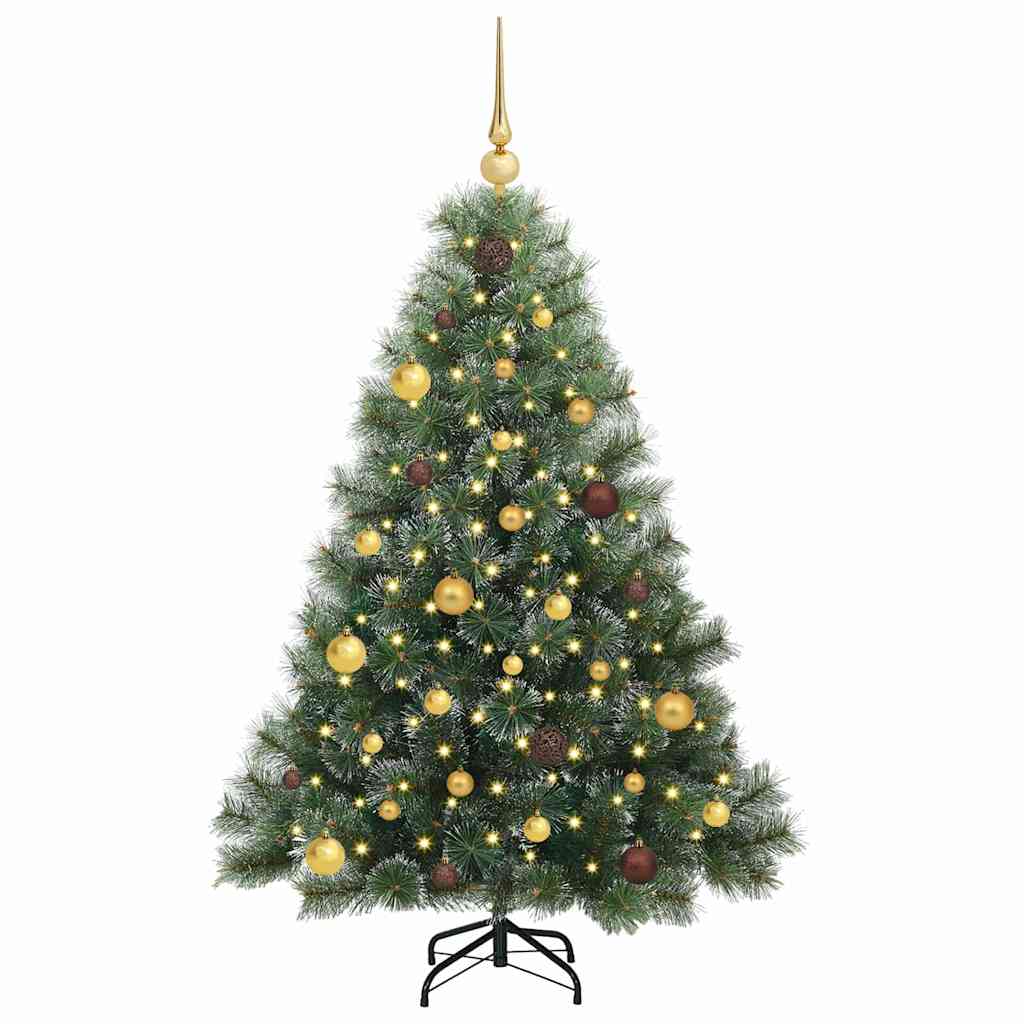 Albero di Natale artificiale con 150 LED Verde 150 cm PE e PVC