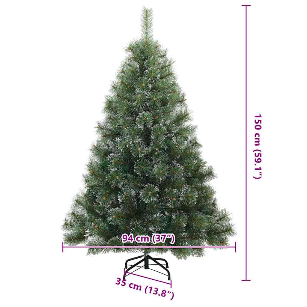 Albero di Natale artificiale con 150 LED Verde 150 cm PE e PVC