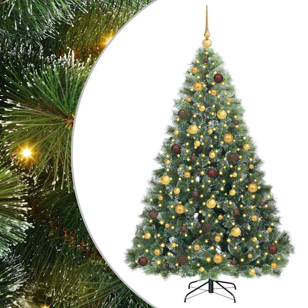 Albero di Natale artificiale con 300 LED Verde 180 cm PE e PVC