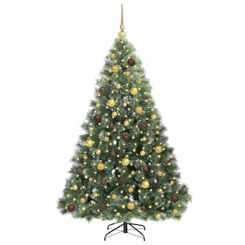 Albero di Natale artificiale con 300 LED Verde 180 cm PE e PVC