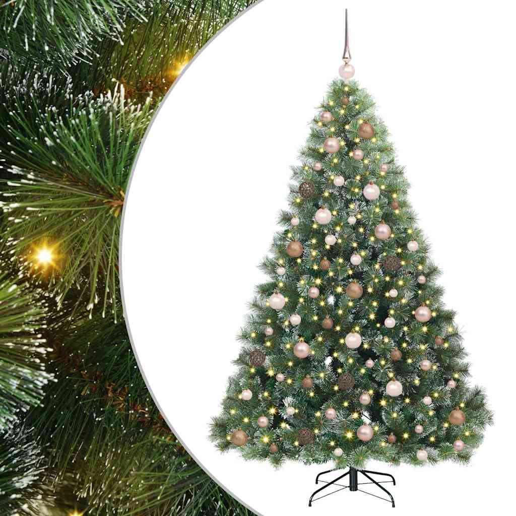 Albero di Natale artificiale con 300 LED Verde 180 cm PE e PVC